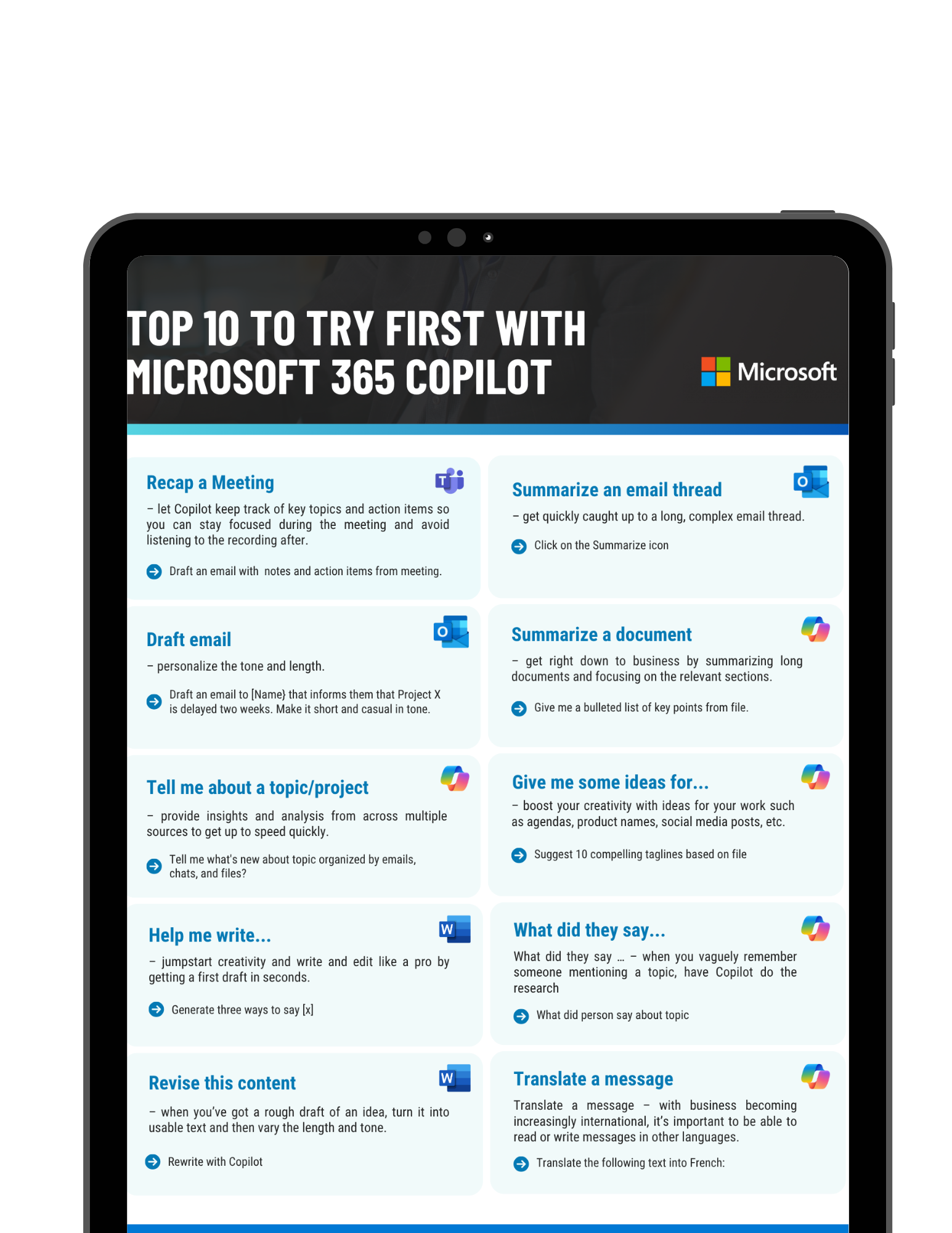 Top 10 to Try First With Microsoft 365 Copilot